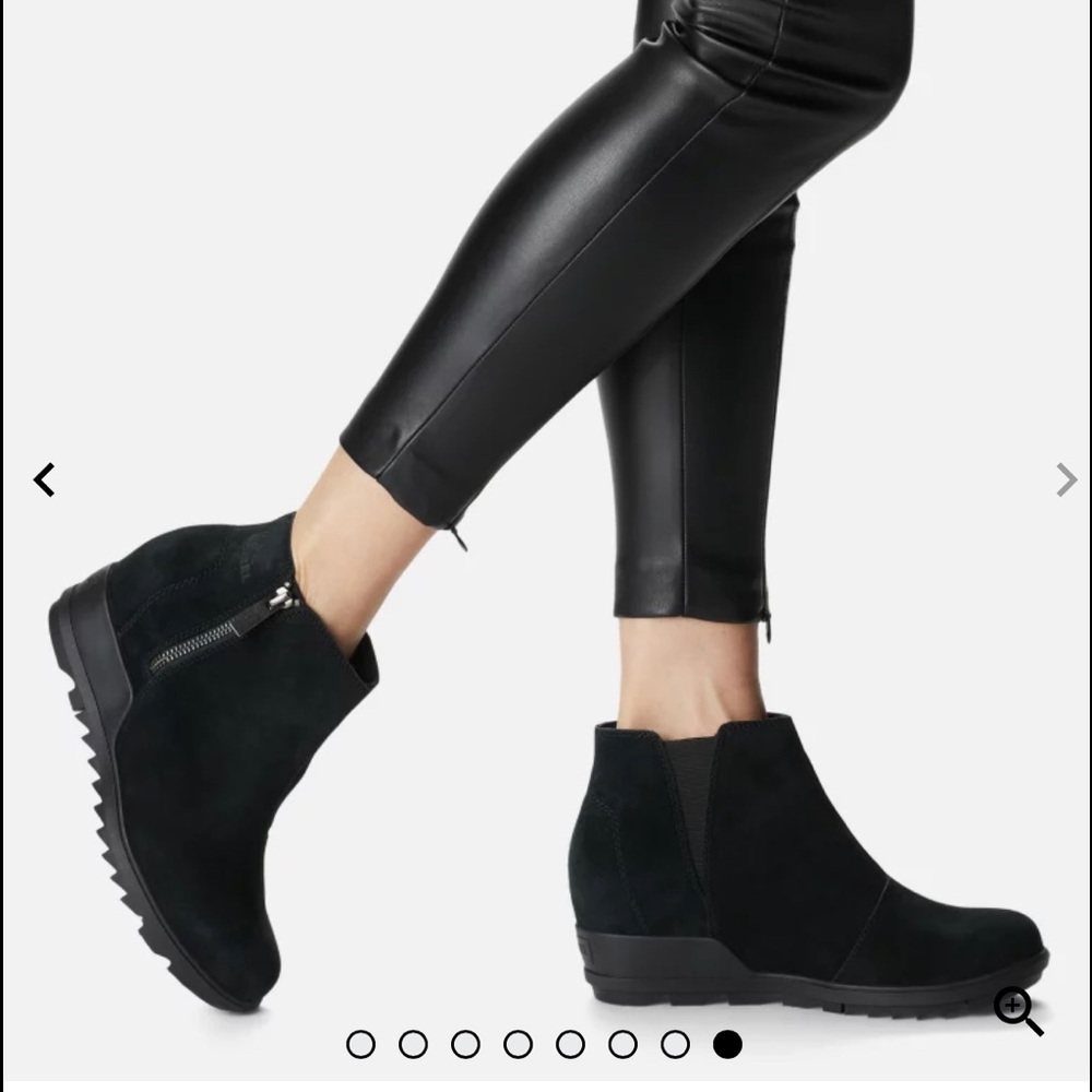 BLACK SOREL EVIE ZIP BLACK BOOTIE SIZE: 8